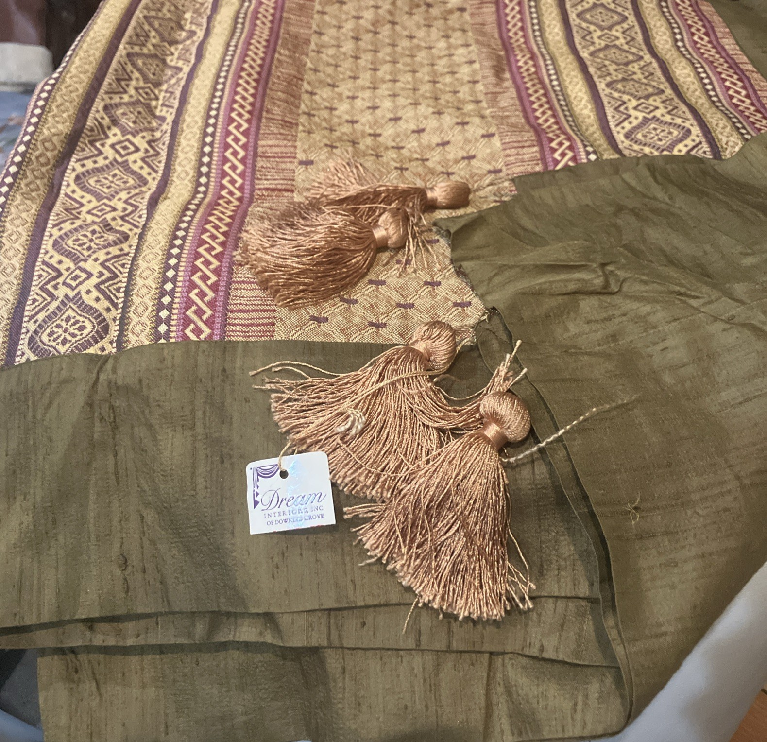 New York Designer MUH Table Cloth Runner With Tassels From Dream Interiors 44x72 gallery