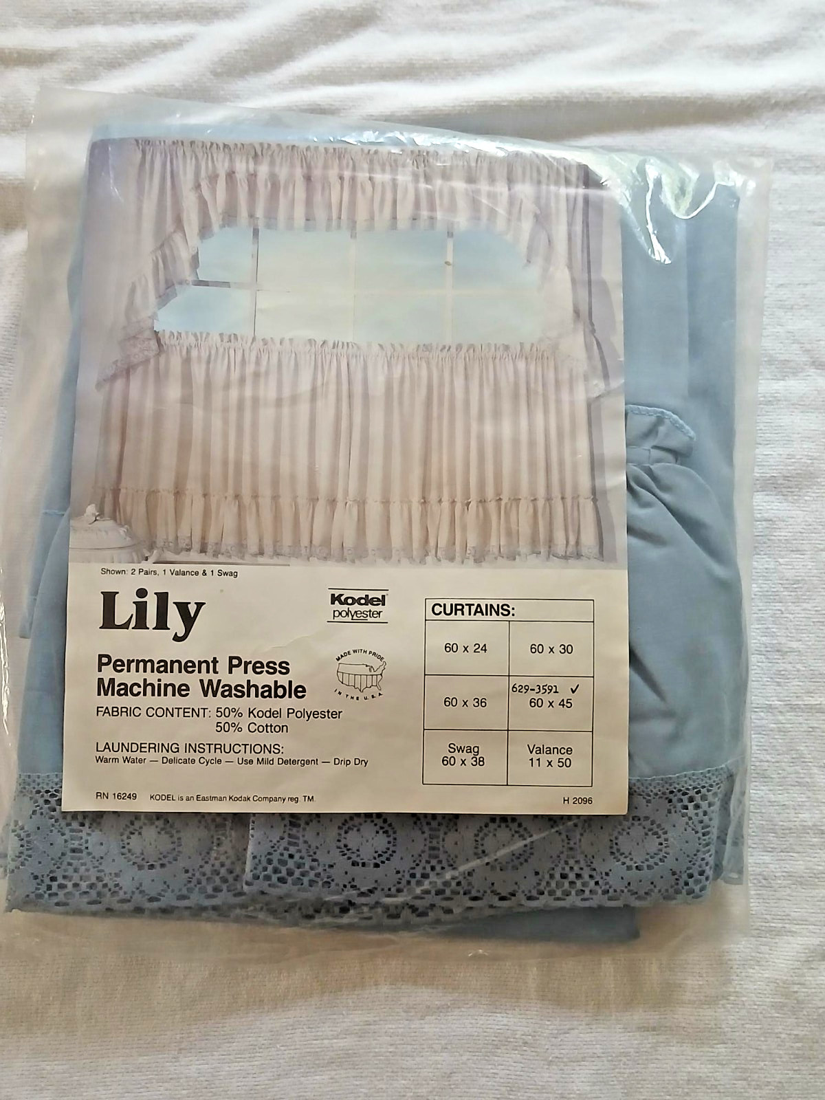 LILY PERMANENT PRESS MACHINE WASHABLE CURTAINS 60 X 45 50% POLYESTER 50% COTTON gallery