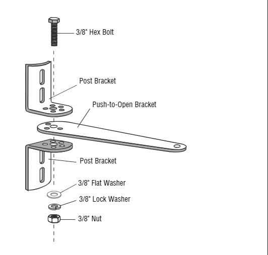 Liftmaster 50-19503 Push to Open Bracket per Arm LA400 LA412 Swing Gate Opener gallery