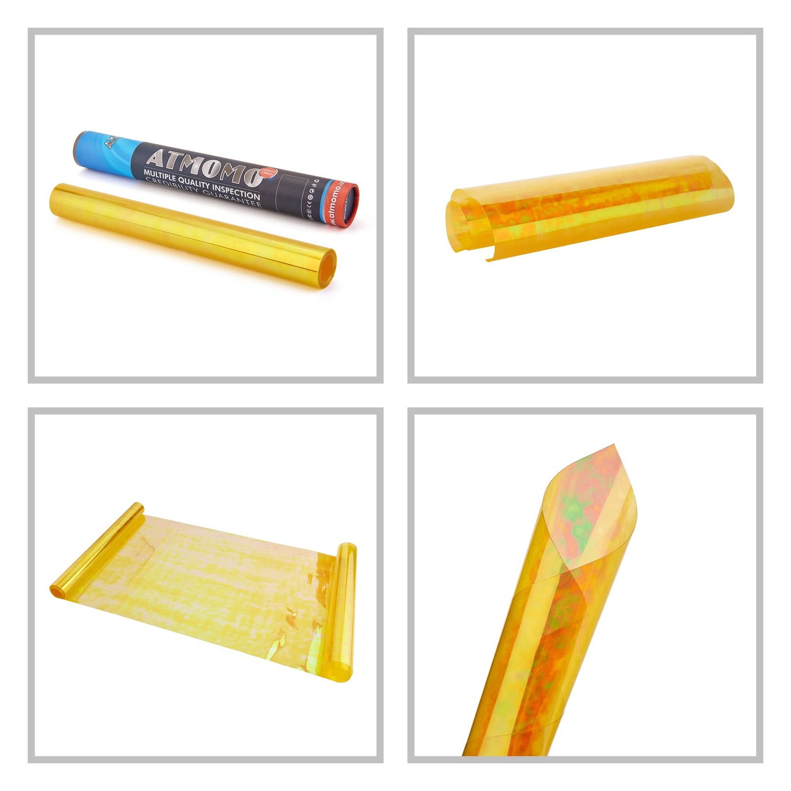 Golden Self Adhesive Shiny Chameleon Headlights Films Tint Vinyl Film 11.81''... gallery