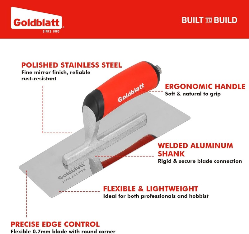 Goldblatt 3PIECE Drywall & Concrete Trowel Venetian Plaster Finishing Trowel Set gallery