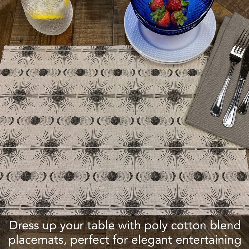 Sun & Moon 4-Pack Poly-Cotton Blend Placemats Manufactured in The USA gallery