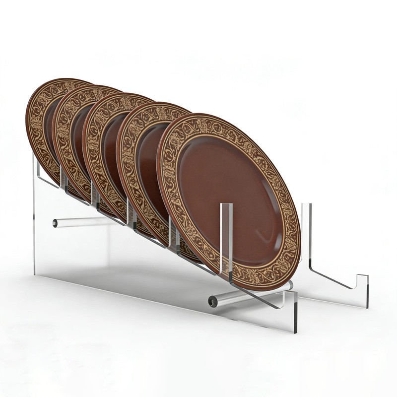 FixtureDisplays® Large Multiple Plate Display Rack Clear Holder 10748 gallery