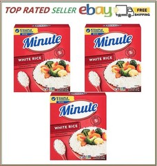 3 PACK – Minute Instant White Light Fluffy Long Grain Rice 72 oz Total 13.5 Lb