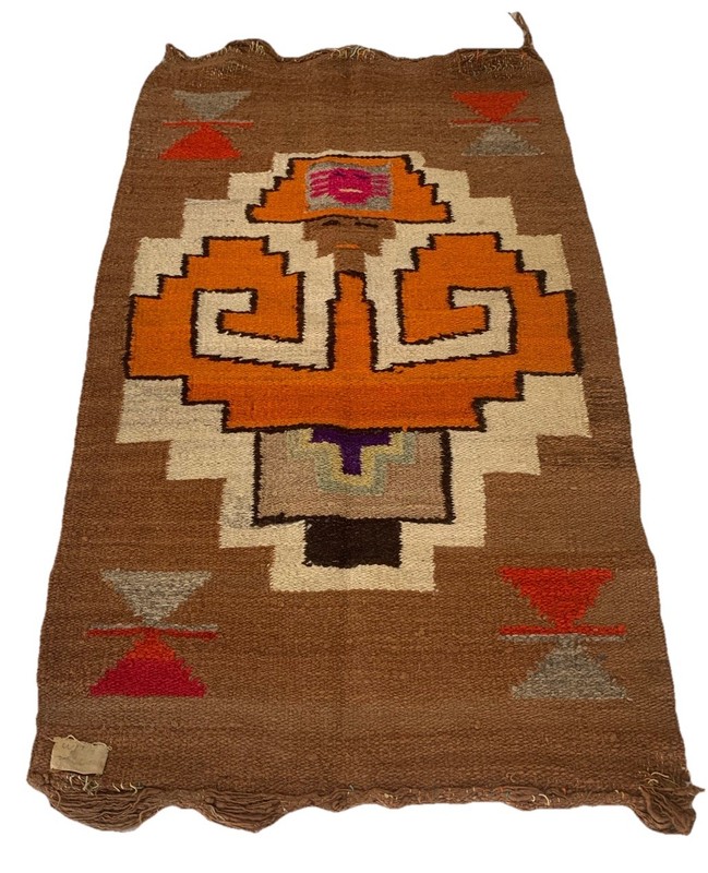 Large Handmade Wool Wall Hanging Andean Figure Textile Rug Folk Art 20x36 gallery