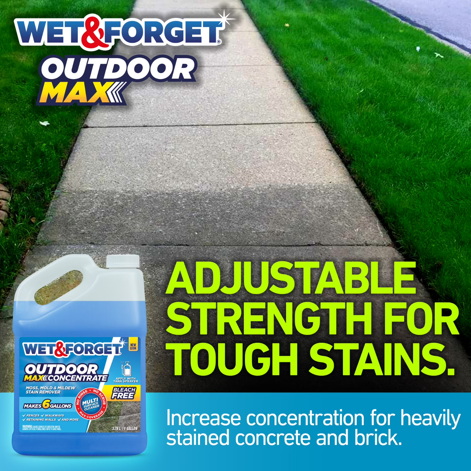 Wet & Forget Outdoor Moss, Mold and Mildew Stain Remover Concentrate - 1 Gal gallery