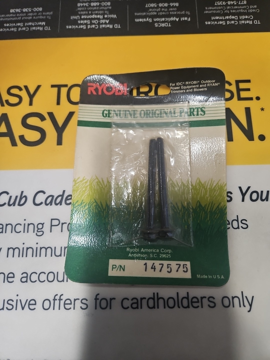 Ryobi String Trimmer 780r (41BD780G034) MTD 791-147575 Muffler Bolts sub 147575 gallery