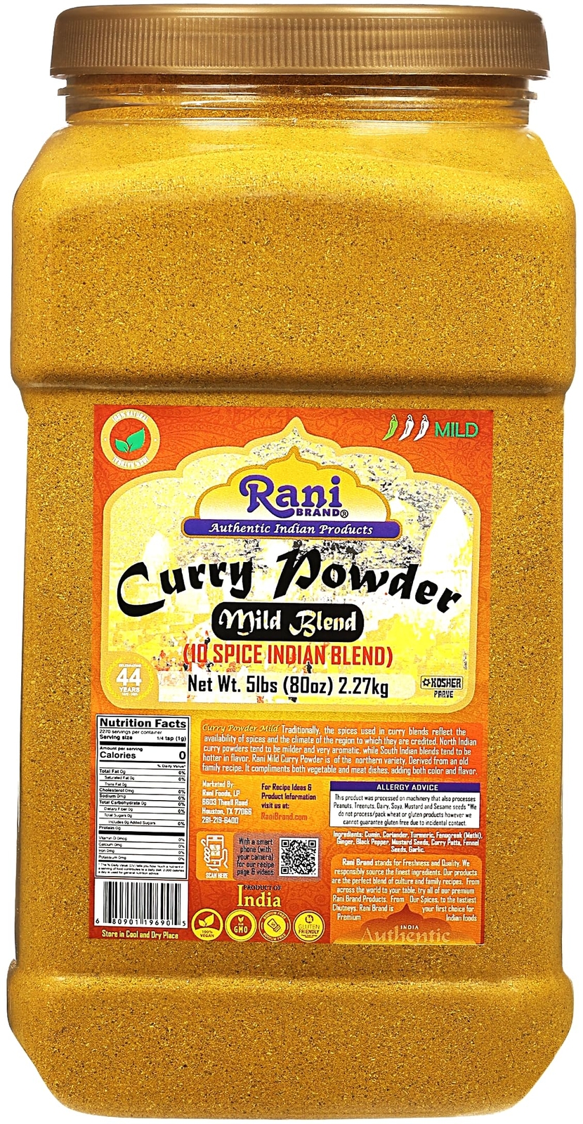 Rani Curry Powder Mild (10-Spice Authentic Indian Blend) 80oz (5lbs) 2.27kg Bulk gallery