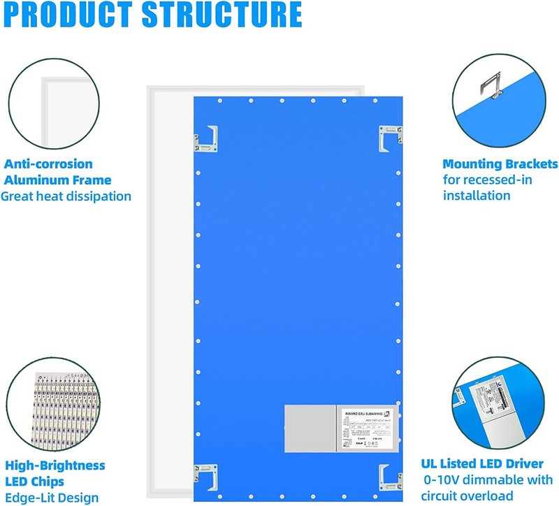 2X4 - 75W LED Panel Light Fixture Dimmable | 5000K | 120V-277V | 2'X4' LED Light gallery