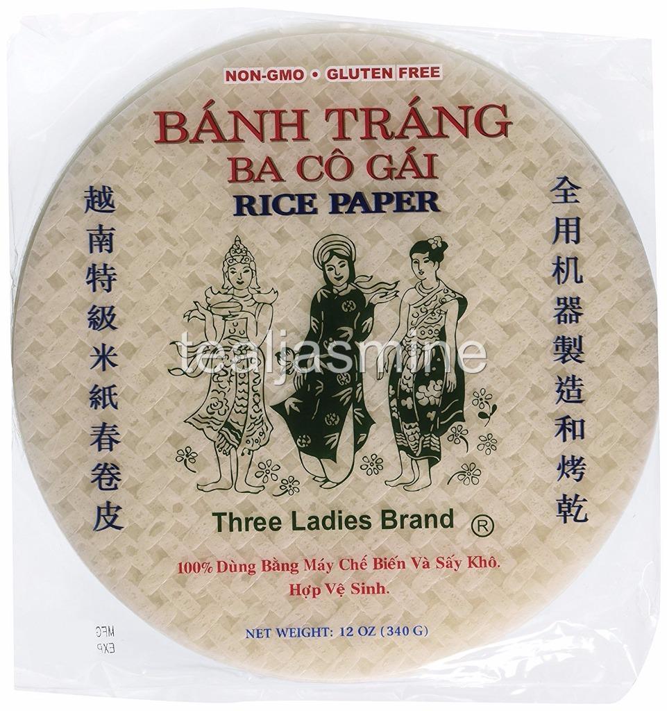 Vietnamese Spring Roll Rice Paper Wrapper Three Ladies Gluten Free 12oz (2-Pack) gallery