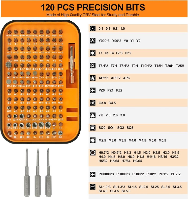 GMTOOLS 120 Bit Electronics Repair Kit Orange 130 in 1 gallery