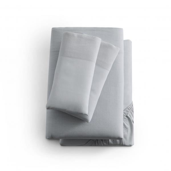 Split King Cotton Sheet Set Adjustable Bed Sand Fog Linen Weave Sheets gallery