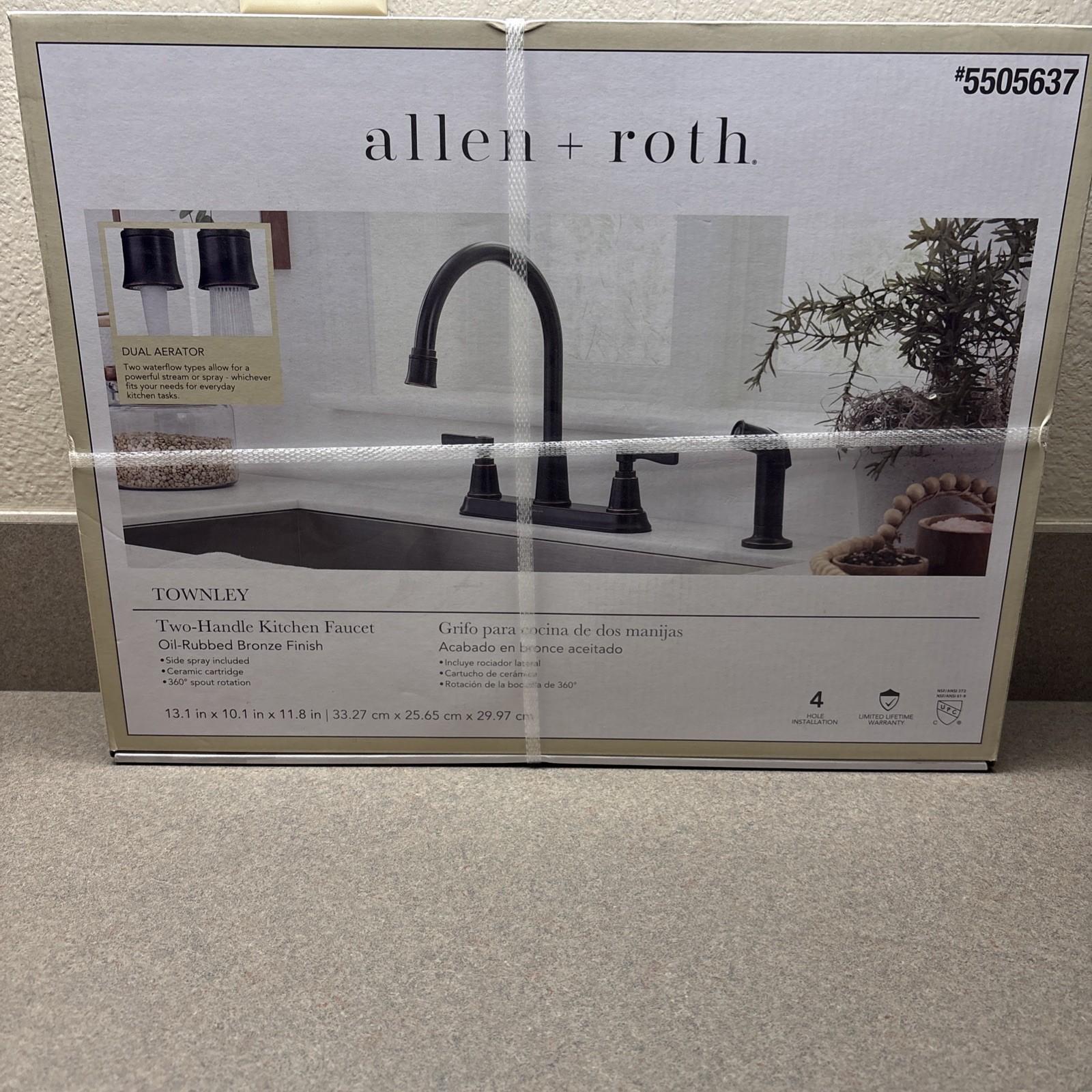 NEW Allen + Roth Townley Two Handle Kitchen Faucet - Oil Rubbed Bronze #5505637 gallery