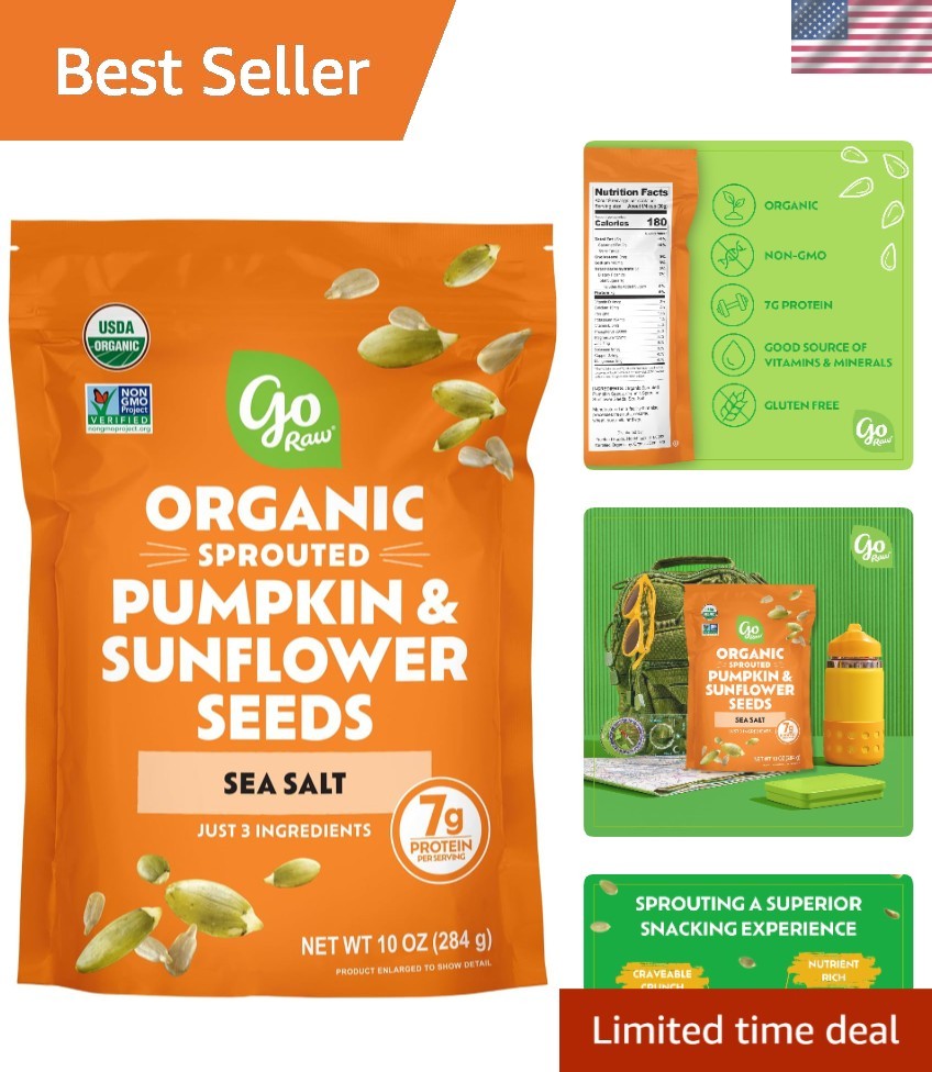 Organic Sprouted Pumpkin & Sunflower Seeds, 10 oz, Sea Salted, Keto, Kosher gallery