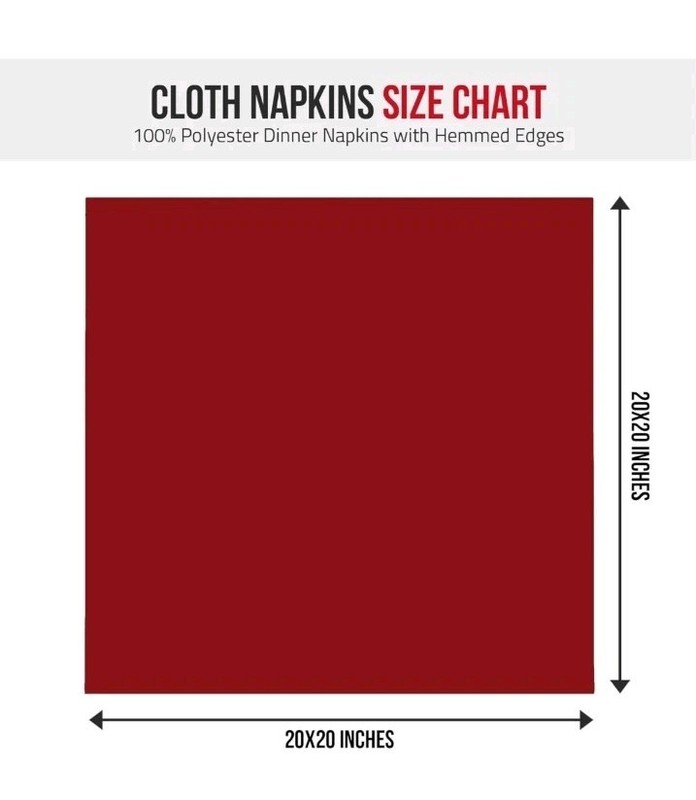 Red Polyester Napkins 20"x20" Solid Color Red - Lot of 36 gallery