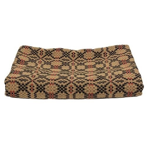 New Primitive Red Black PATRIOT LOVER KNOT COVERLET THROW Blanket or Tablecloth gallery