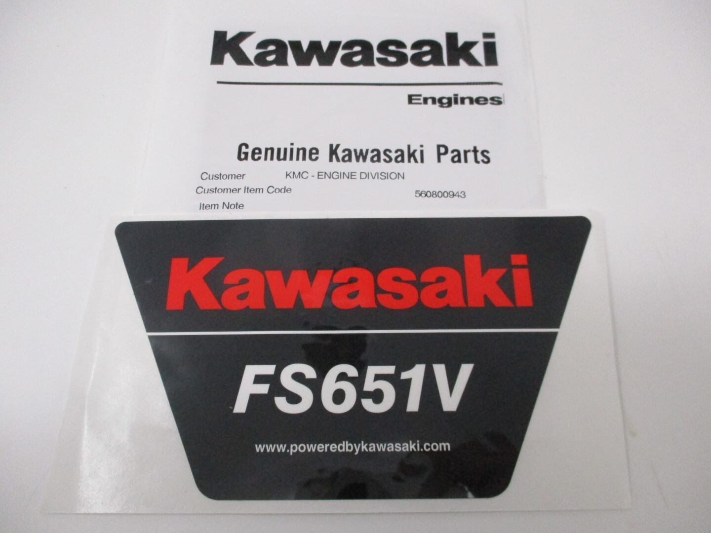 Genuine Kawasaki FS651V Engine Decal Sticker 56080-0943 56080-0747 gallery