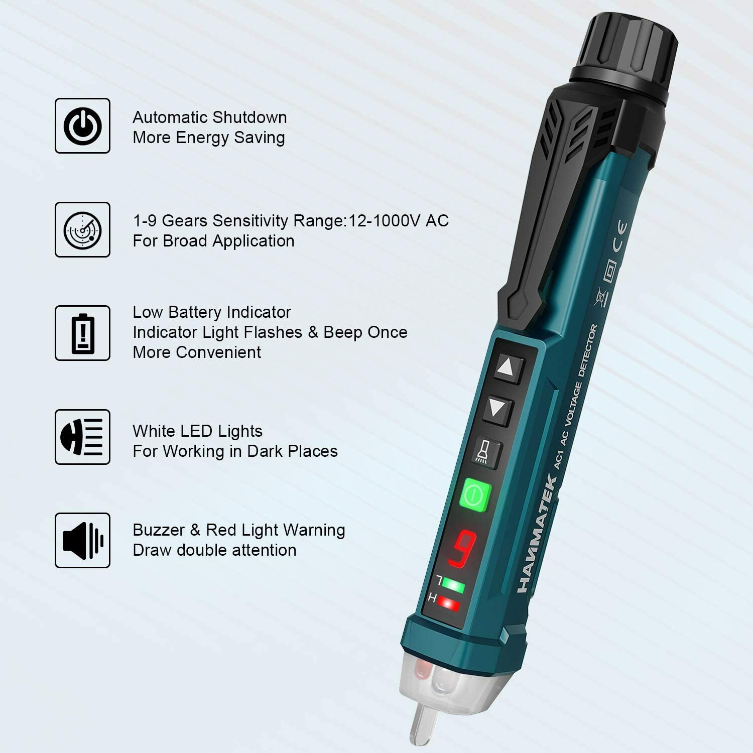 LED AC Electrical Voltage Power Detector Sensor Tester Non-Contact Pen 12-1000V gallery