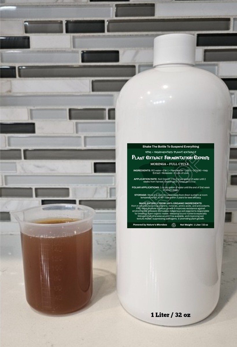 Moringa Fermented Plant Extract - 100% Organic Soil Drench & Foliar Feed - 34 oz gallery