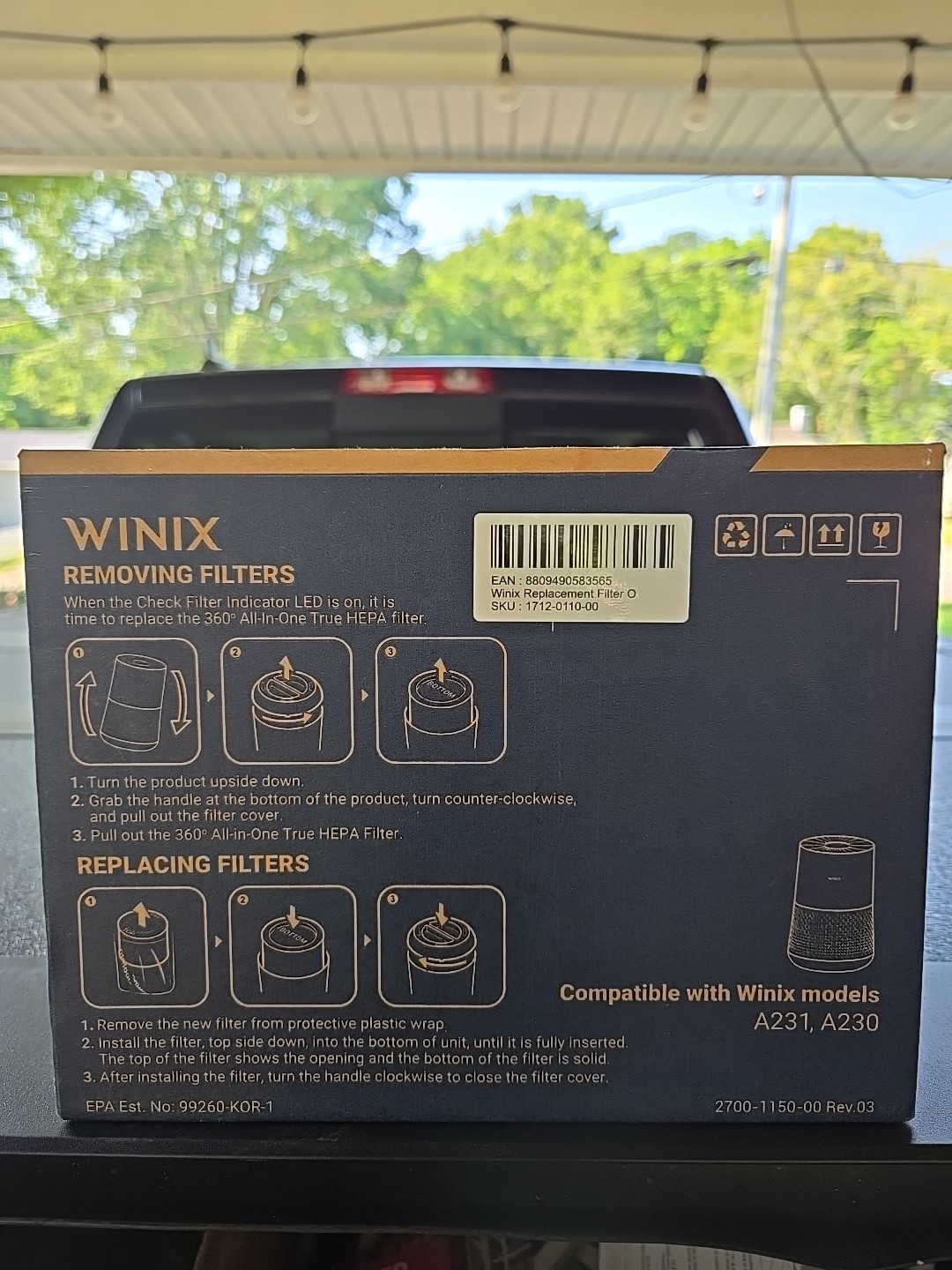 Winix Replacement Filter O, 360° All-in-One True HEPA Fits Winix A231 & A230 NEW gallery