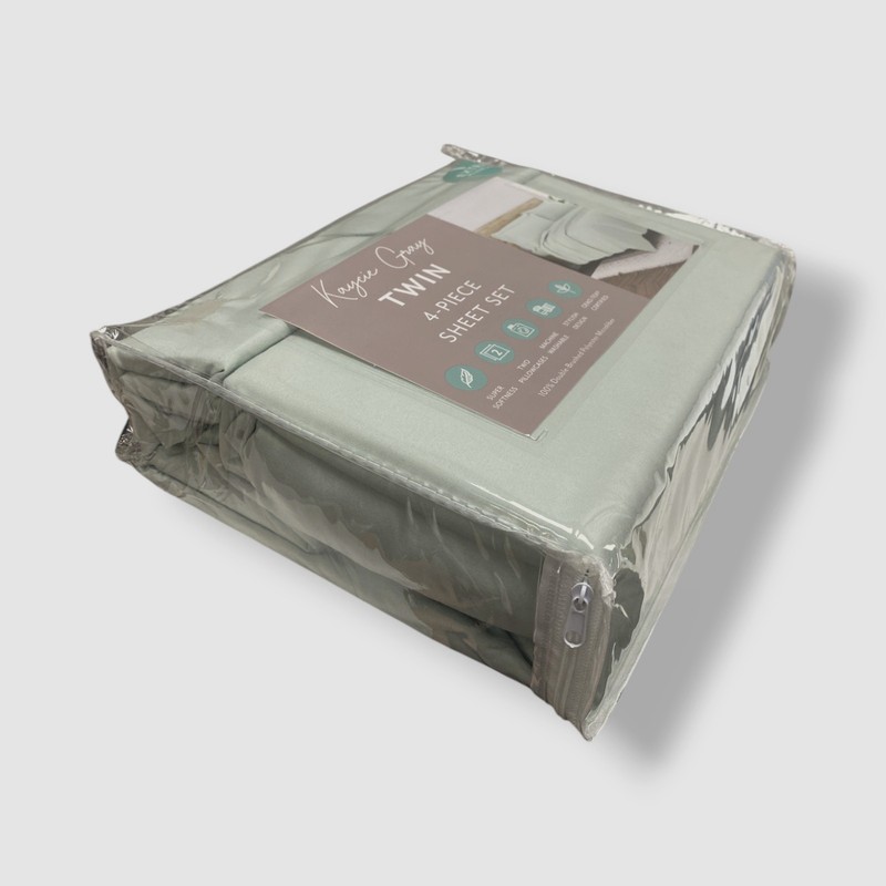 Kaycie Gray Green Microfiber 4-Pc. Sheet Set - Twin Size gallery