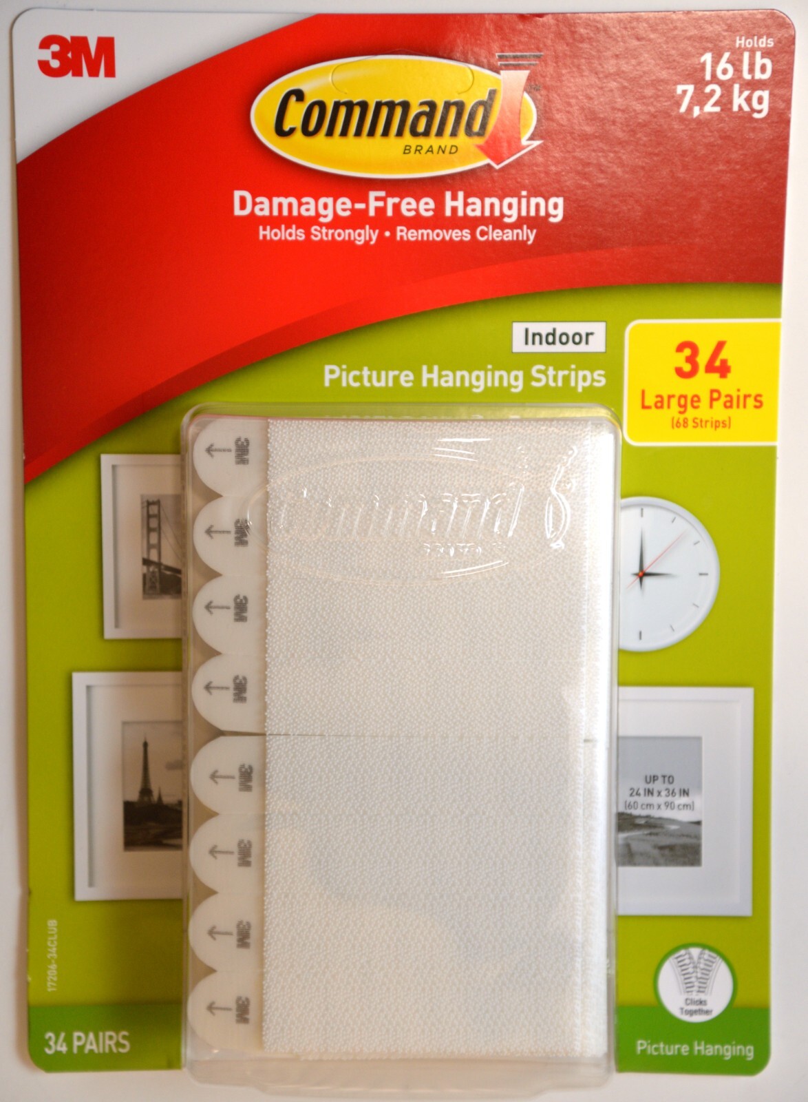 3M Command Picture Hanging Strips 34 Pairs 68 Large Strips Hold 16 lbs gallery
