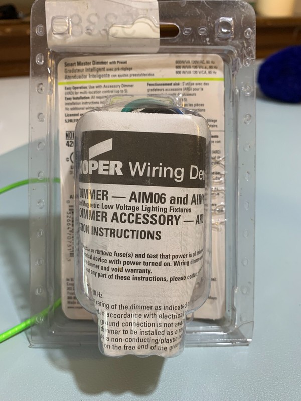 COOPER Wiring Devices Ivory Smart Accessory Dimmer 60 Hz AIM06 AIM10 120/AC NEW gallery