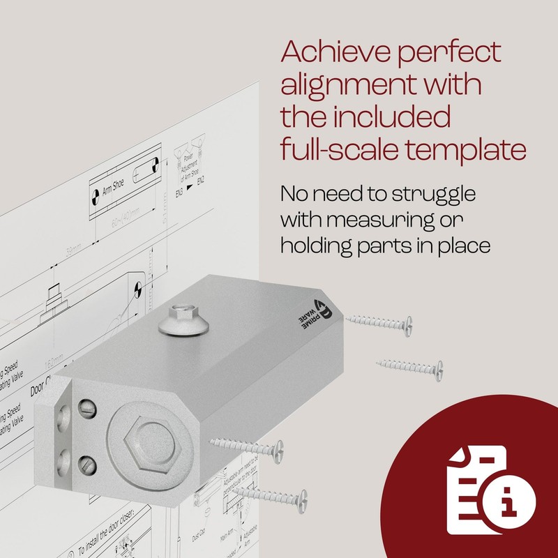 PrimeWare DC-300 Automatic Adjustable Door Closers for Home | Soft Close, No gallery