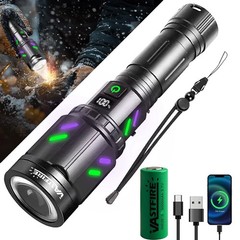 Strong White Laser LEP Flashlight Torch Zoom USB Rechargeable Work Light Burning