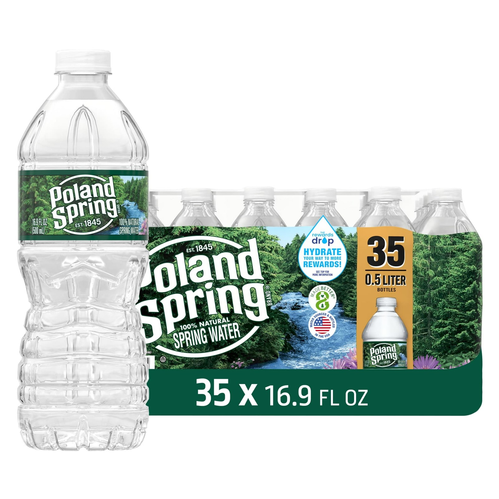 Poland Spring 100% Natural Spring Water, 16.9 Fl Oz (24 Pack) gallery