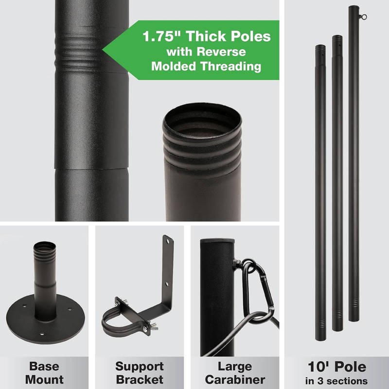 String Light Poles 4 Pack - 10 Feet Deck Mount (Wood/Concrete) gallery