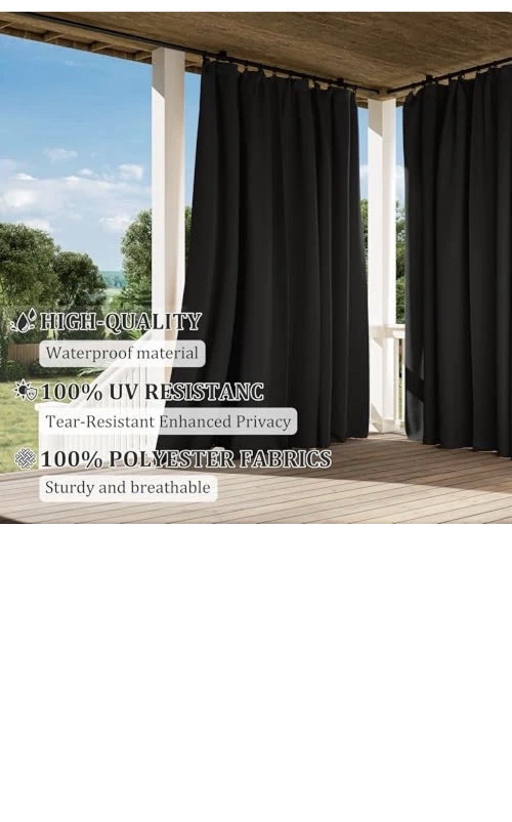 Gazebo Universal Replacement Privacy Curtain,10'×12' Gazebo Outdoor Waterproof gallery