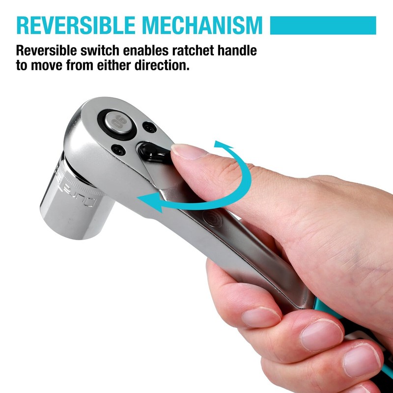 DURATECH 3/8" Drive Ratchet Quick-release 90-Tooth Ratchet Wrench Ratchet Handle gallery