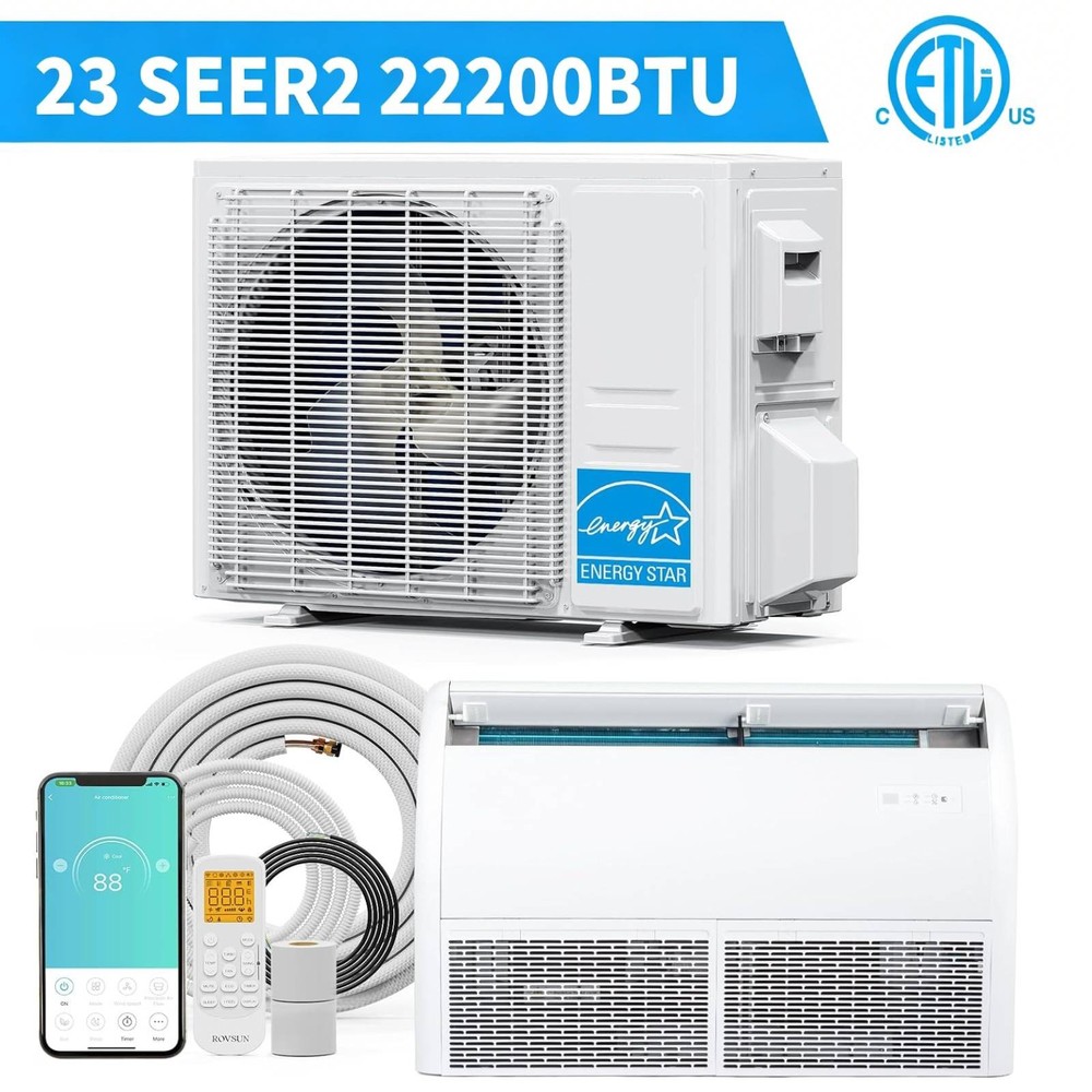 2 TON Ductless Mini Split Air Conditioner, Heat Pump CEILING FLOOR, 22200 BTU