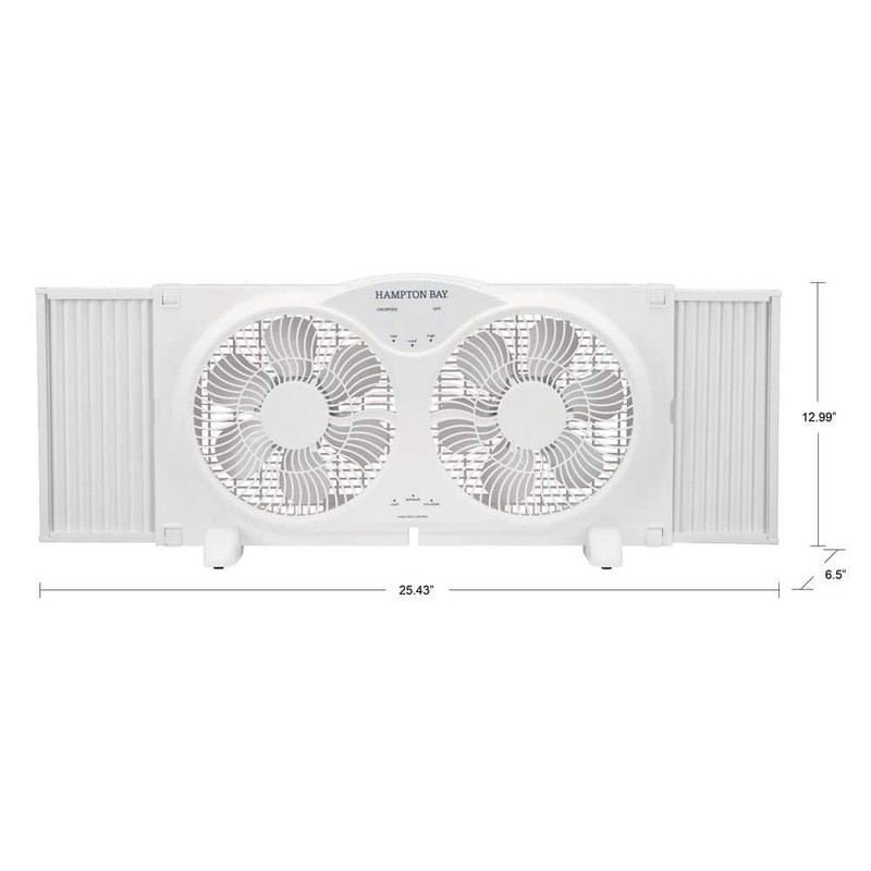Hampton Bay 9 in. 3-Speed Digital Window Fan with Remote Control in White gallery