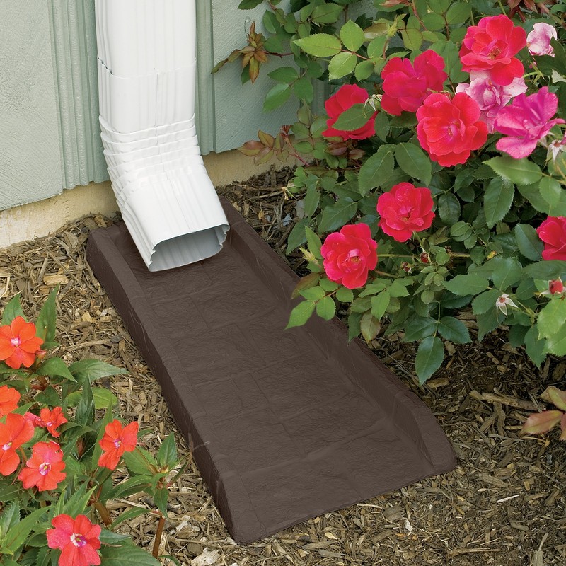 Suncast Outdoor Decorative Rain Gutter Downspout Splash Block, Java (6 Pack) gallery