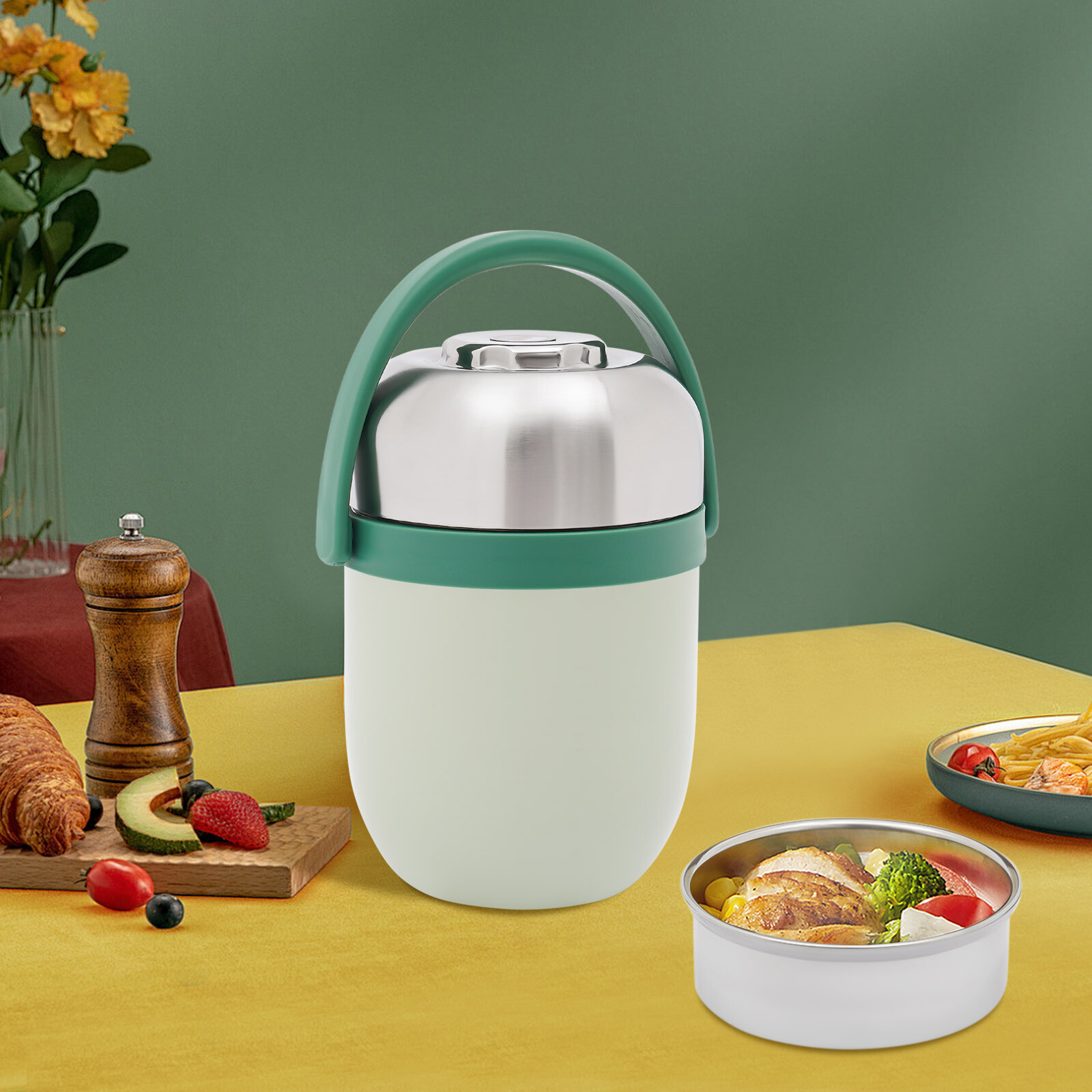 Thermos for Hot Food, Sealed Stackable Food Thermos, Soup Thermos Green gallery