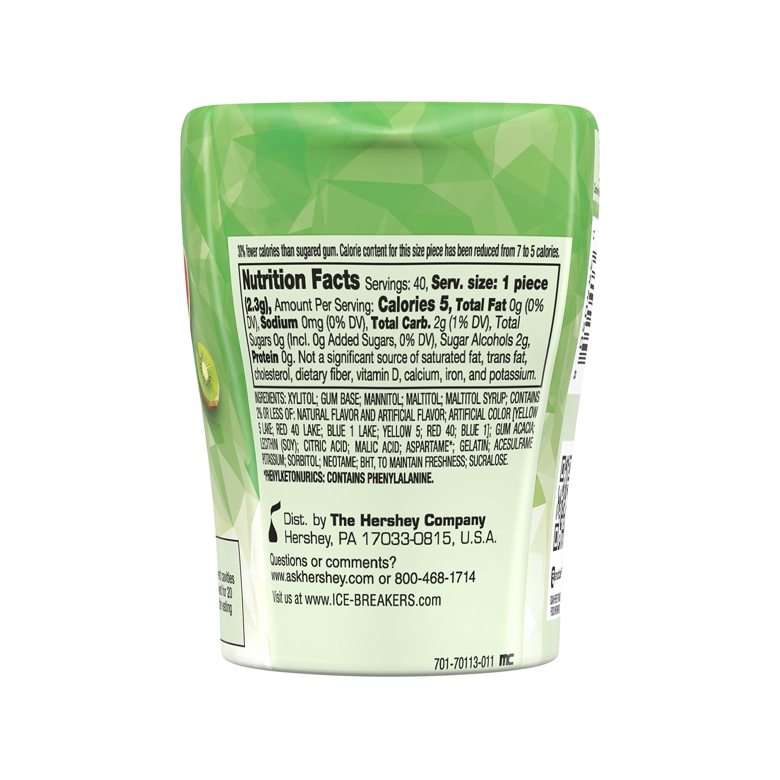 Ice Breakers Ice Cubes Sugar Free Xylitol Gum, Kiwi Watermelon, 3.24 Oz gallery