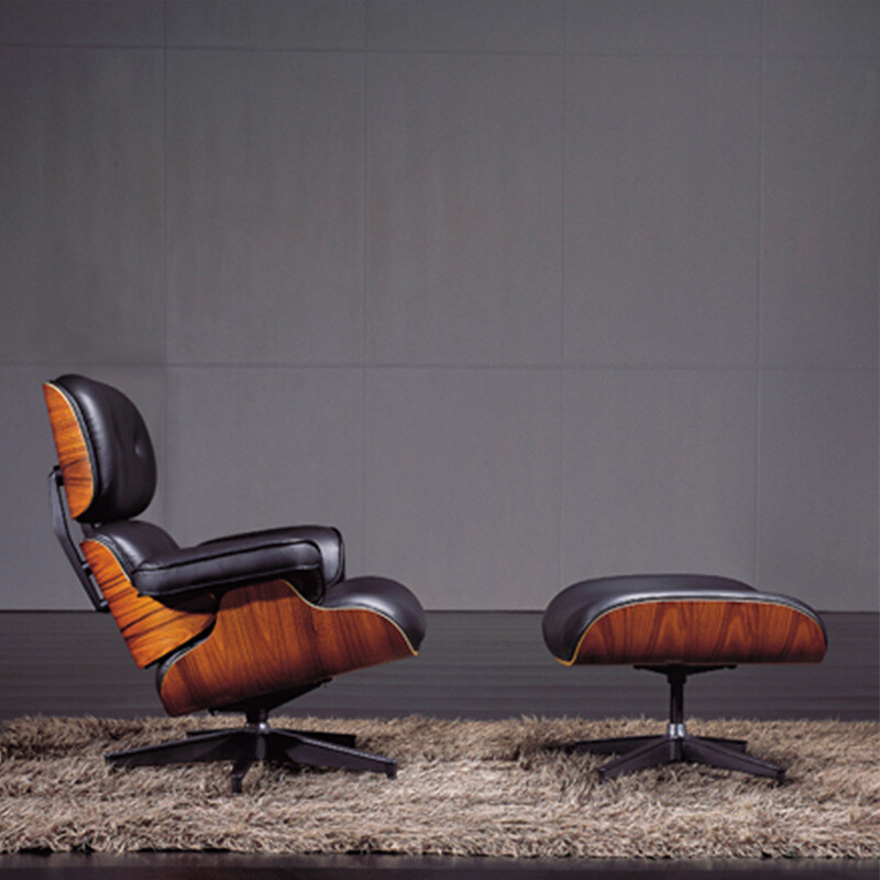 Mid Century Chaise Eames Lounge Chair With Ottoman Footstool Rosewood -Pro Tall gallery