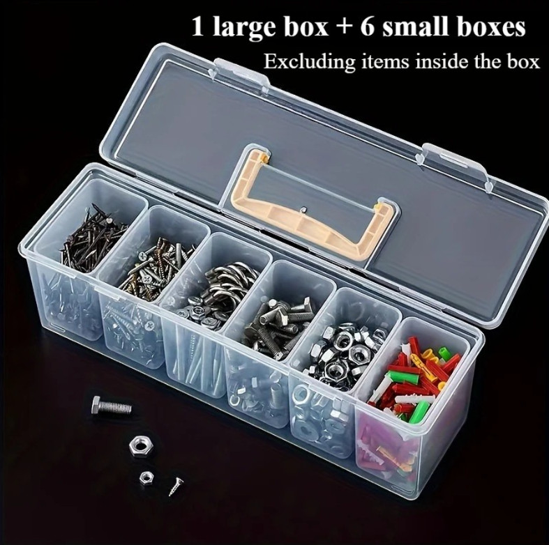 1/7pcs Multi Compartment Tool Parts Organizer Storage Box Set Box for Screws gallery
