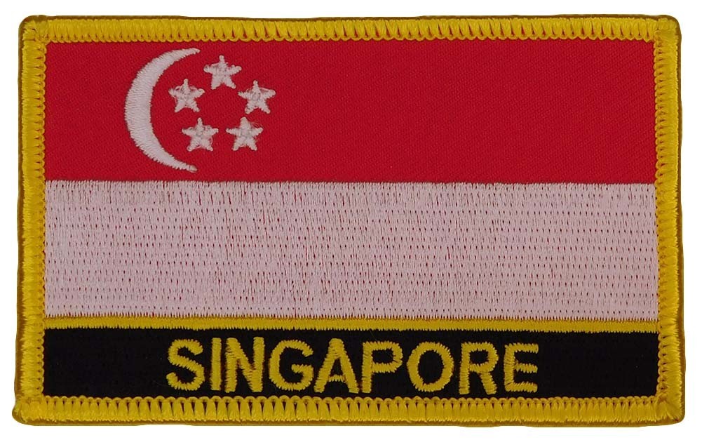 Singapore Rectangular Country Embroidered Iron On Patch FPR-212 gallery