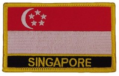 Singapore Rectangular Country Embroidered Iron On Patch FPR-212