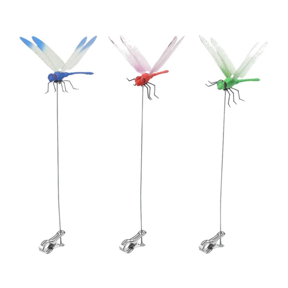 12Pcs Fake Dragonfly Rod Clip Insect Repellent 3D Artificial Dragonfly Free Ship gallery