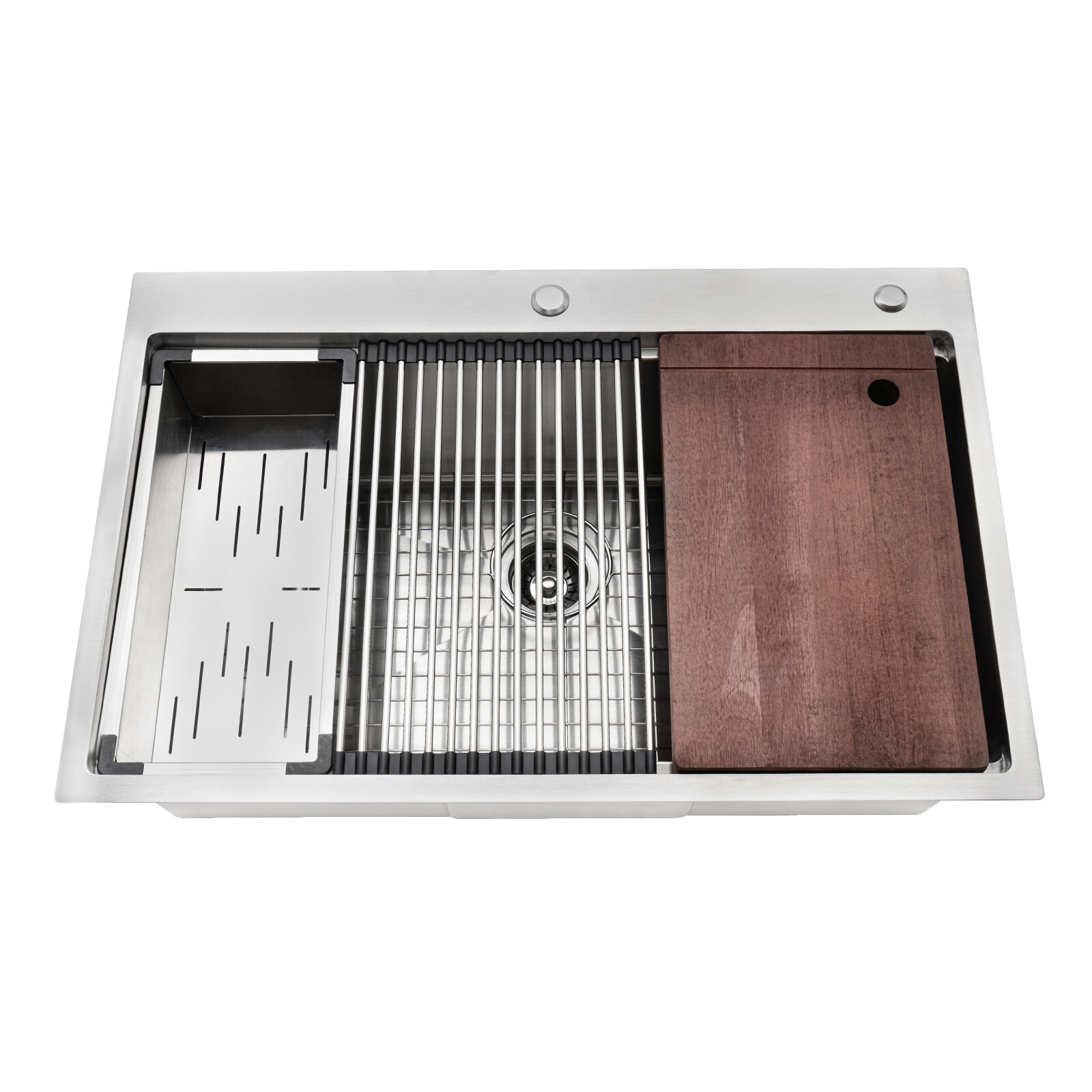 New 33"x22" Single Bowl Undermount Workstation Kitchen Stainless Steel Sink SALE gallery