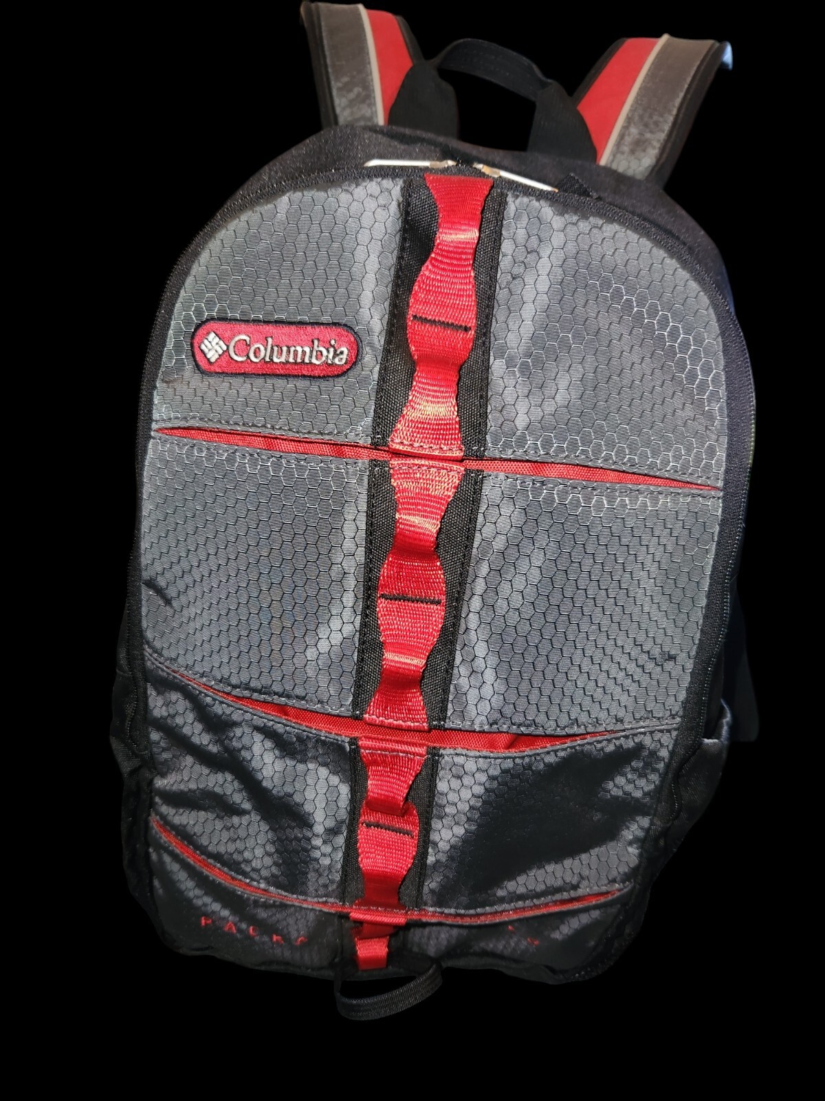 Columbia “PACKA DILLO” Backpack in Black / Dark Grey / Red