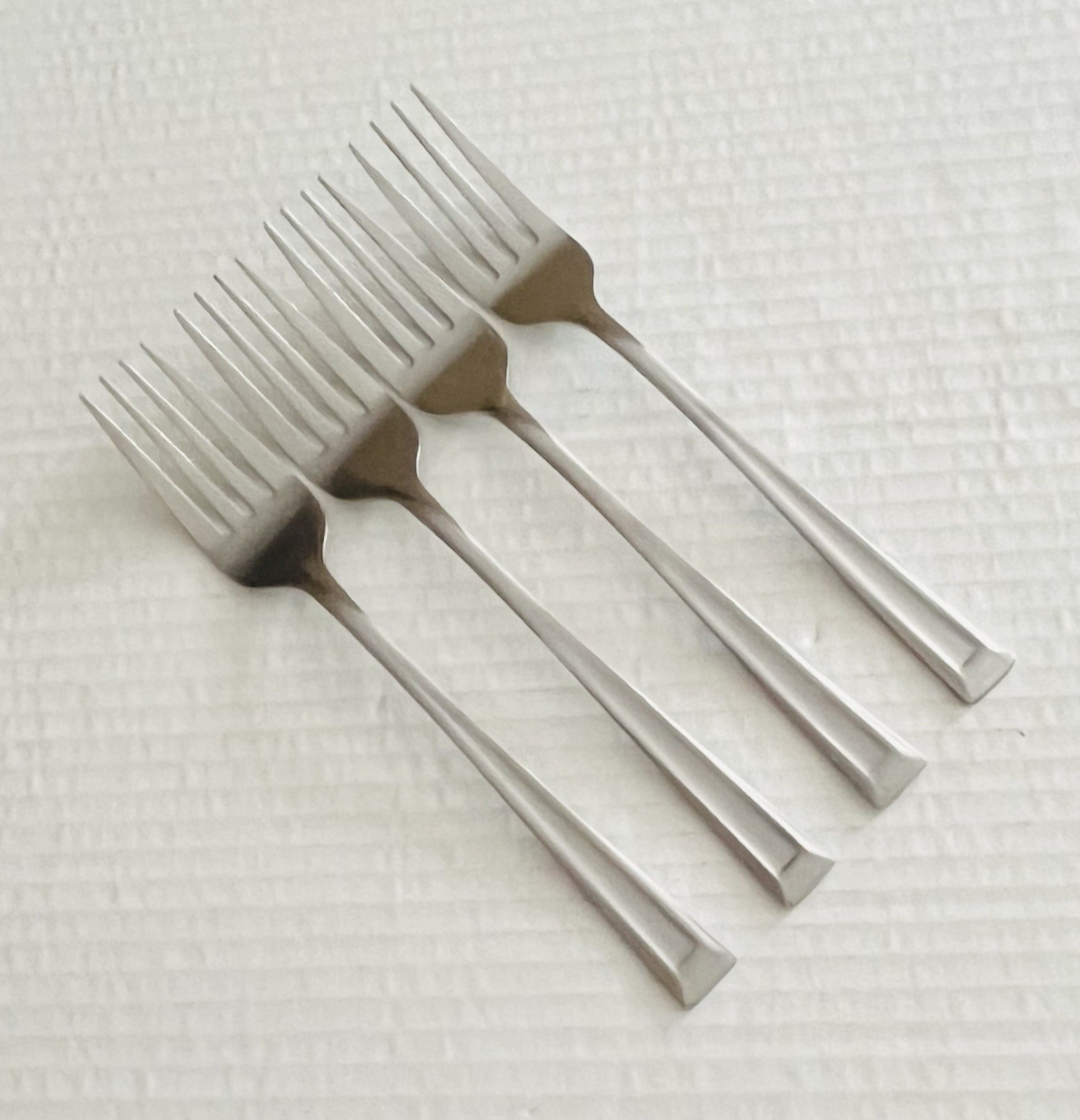 Target Home Stainless 4 Dinner Forks Glossy Indent Center Square Tip gallery
