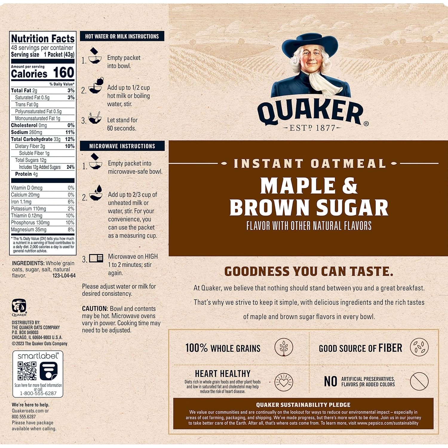 Instant Oatmeal Maple Brown Sugar Individual Packets gallery