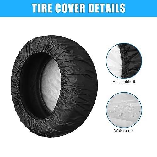 Universal 190T Polyester Spare Tire Cover for Jeep Trailer RV SUV 16 inch gallery