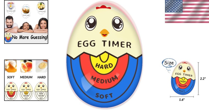 Color-Changing Egg Timer for Perfect Boiled Eggs Every Time, Cute Resin Design gallery