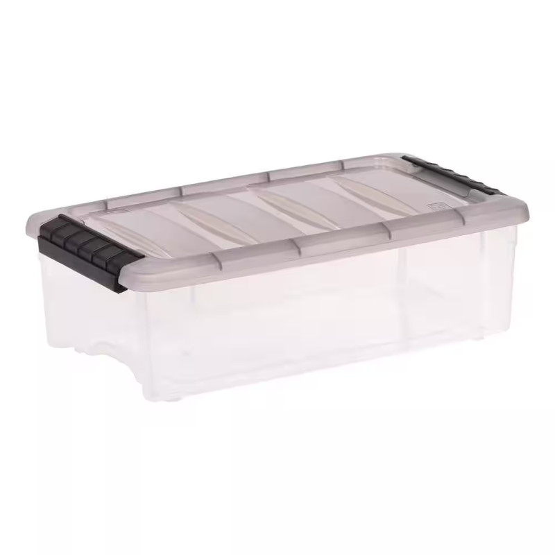 5 Qt./1.25 Gal. Stack and Pull Plastic Storage Boxes with Latching Lids, Clear ( gallery